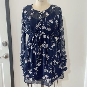 Motherhood Maternity Navy Floral Top